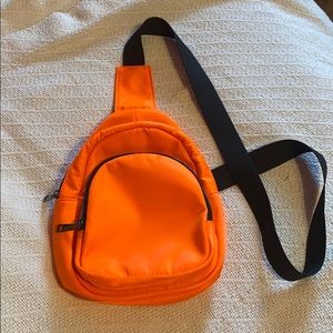 Neon orange cross body fanny pack